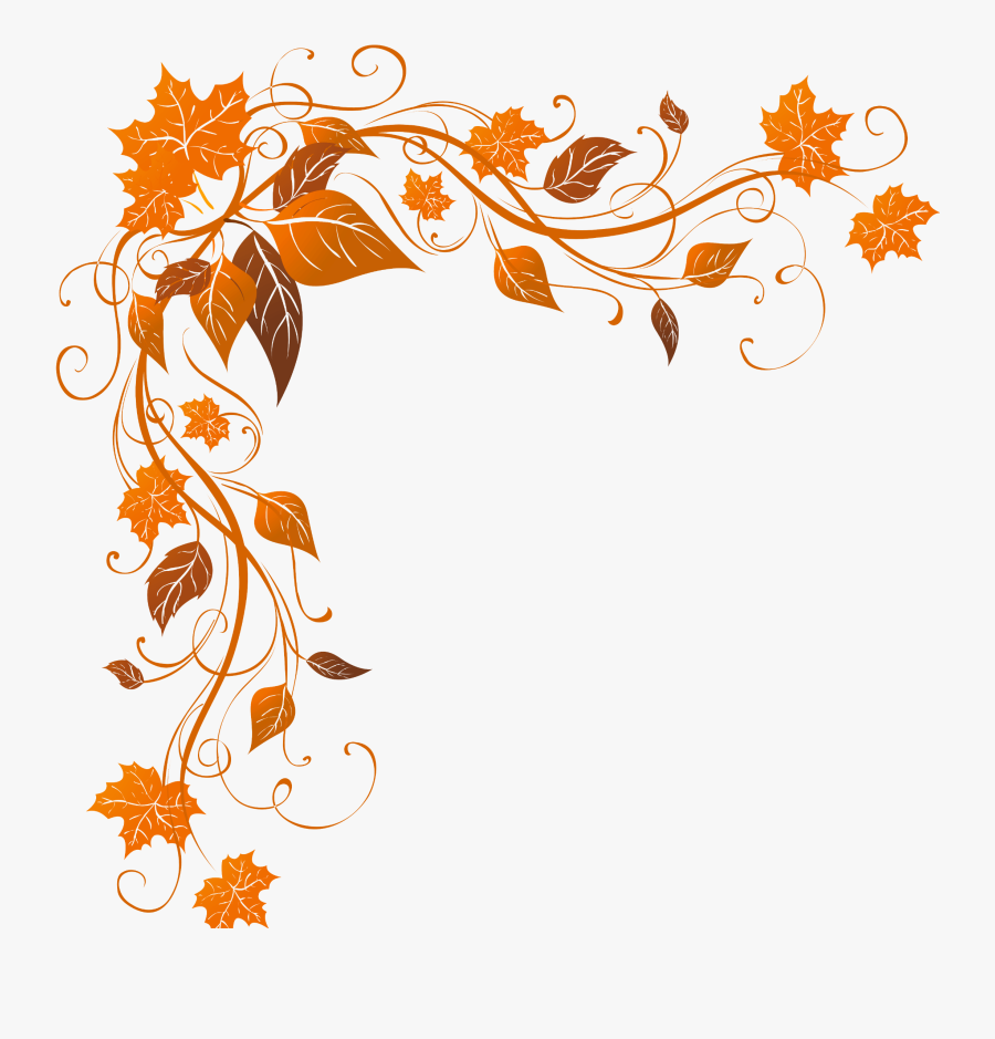 #mq #leaf #leaves #autumn #orange #border #borders - Fall Leaves Corner Border, Transparent Clipart