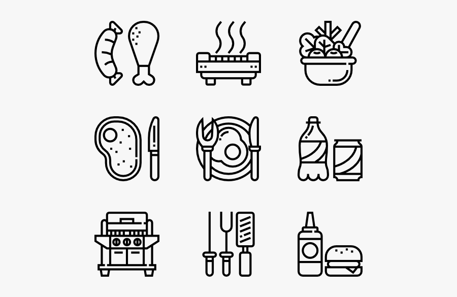 Bbq - Design Icons Vector, Transparent Clipart