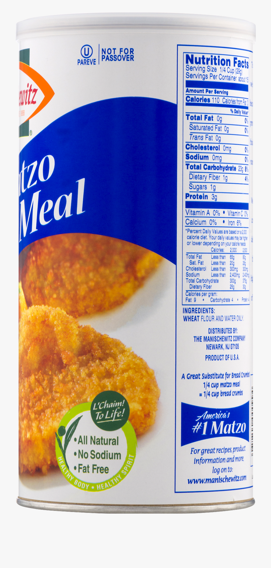 Manischewitz Matzo Meal 180 Oz Walmartcom - Matzo Meal Ingredients, Transparent Clipart
