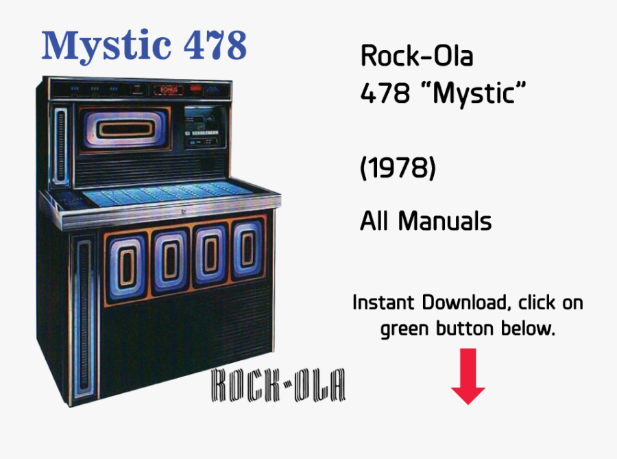 Rock-ola 478 “mystic” Manuals Jukebox Manual Available - Jukebox 1978 Rockola, Transparent Clipart