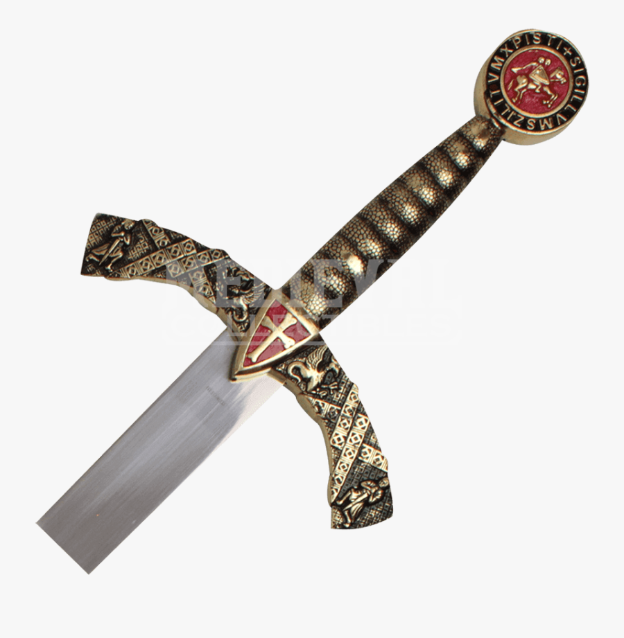 Cross Shield Excalibur Sword With Plaque - Excalibur Png, Transparent Clipart