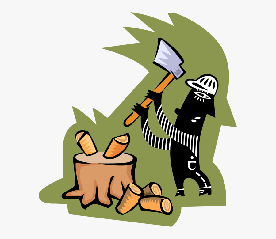 Splits Firewood With Axe - Woodcutter And The Axe Story Worksheet, Transparent Clipart