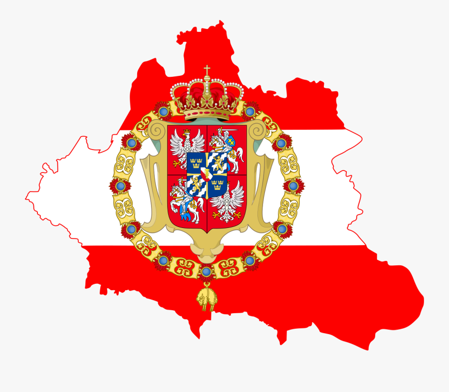 Polish Flag Png Flag Map Of The Polish Lithuanian Commonwealth - Polish Lithuanian Sweden Commonwealth, Transparent Clipart