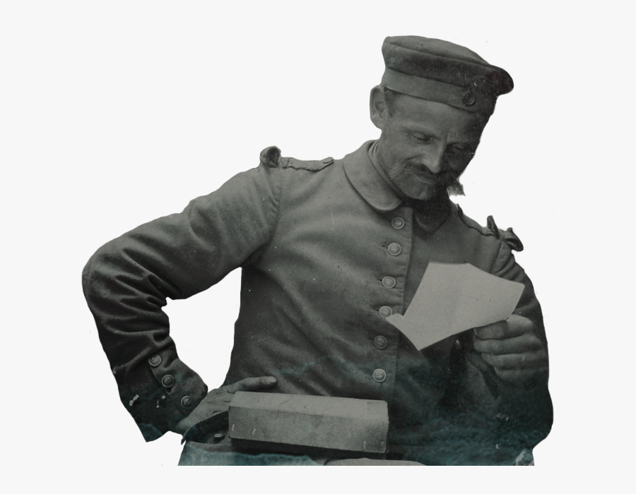 German Soldier Reading A Letter - German Soldier Transparent, Transparent Clipart