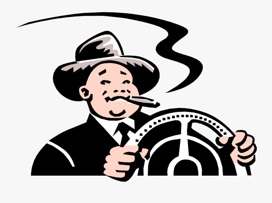Vector Illustration Of 1950"s Vintage Style Man Smoking - Shot Idioms, Transparent Clipart