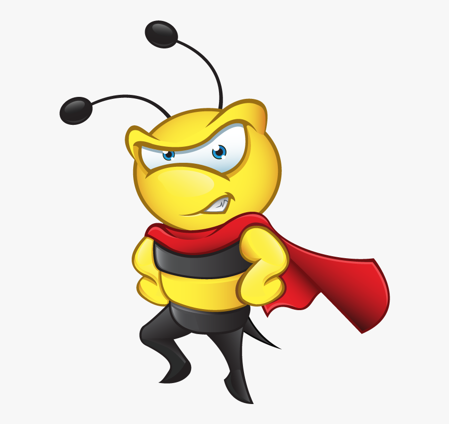 Bee With Hard Hat - Antispam Bee, Transparent Clipart