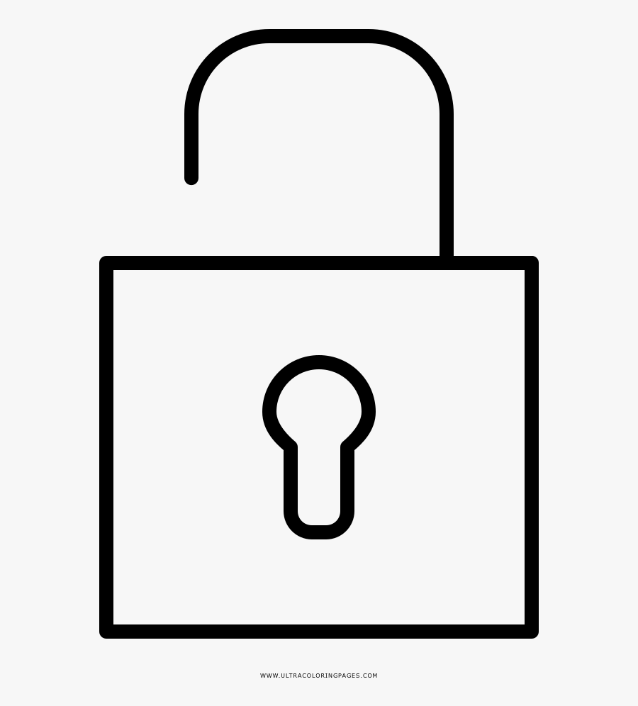 Open Lock Coloring Page - Coloring Page Of Lock, Transparent Clipart