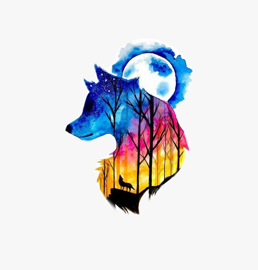 #lobo #cao #aquarela 
 #freetoedit, Transparent Clipart
