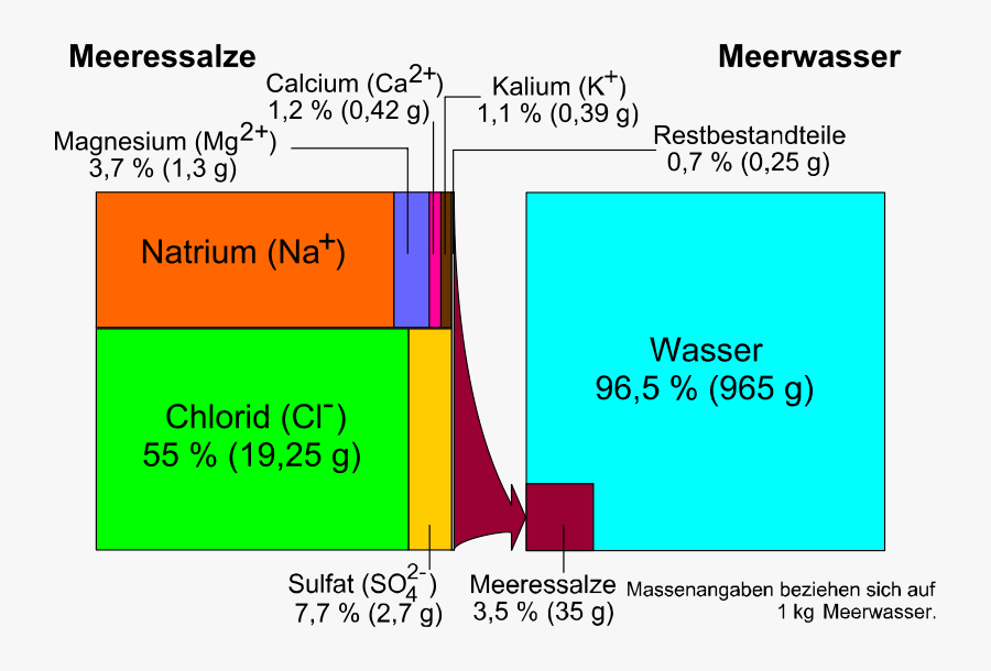 Seawater Components - Meerwasser Salzgehalt, Transparent Clipart
