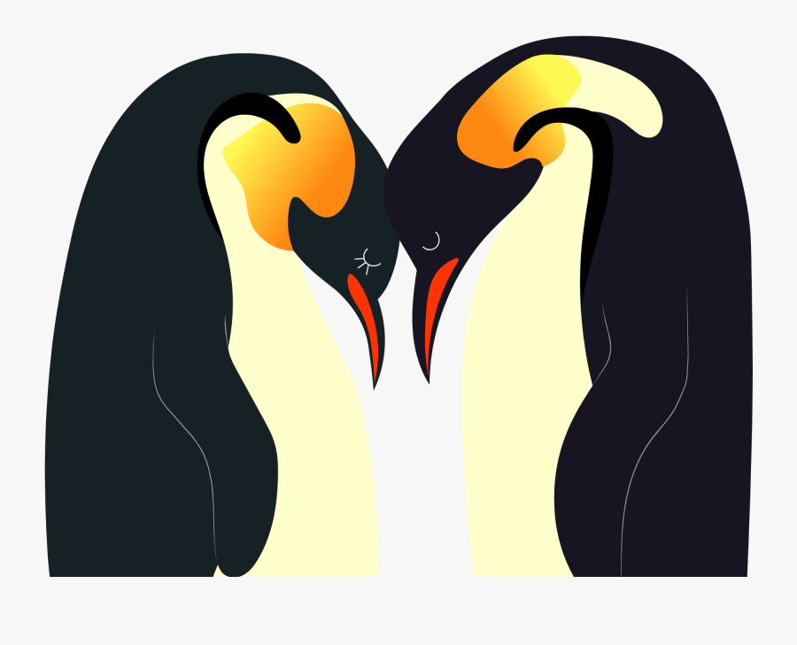 Penguin Love Drawing, Transparent Clipart