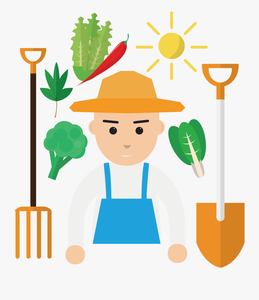 Cute Hand Drawn Planting Vegetables Labor Day Holiday - Clip Art, Transparent Clipart