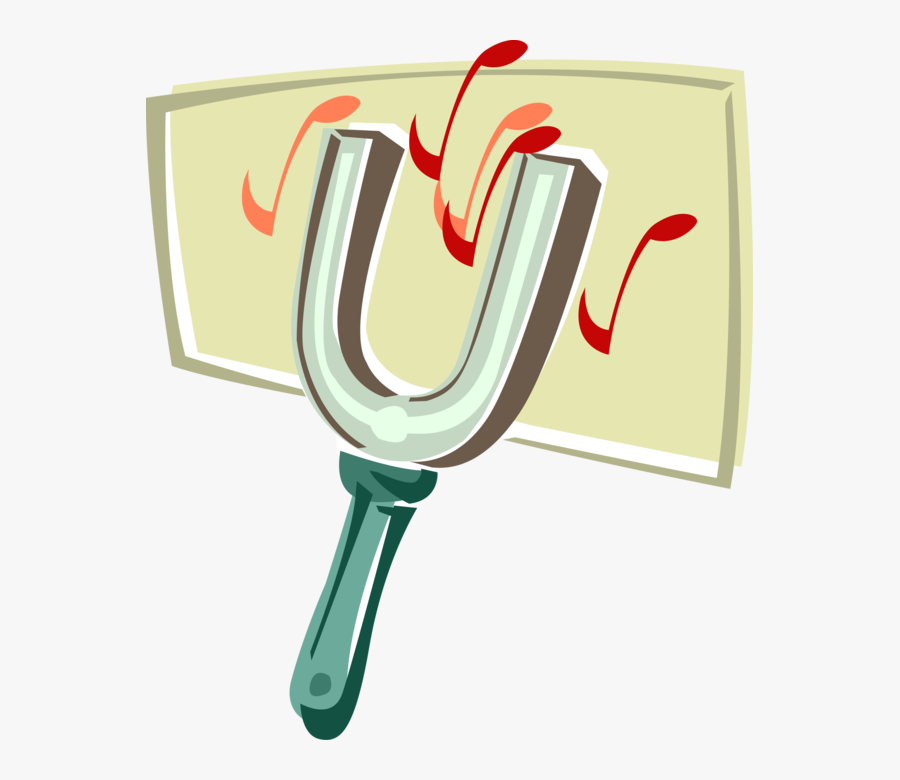 Vector Illustration Of Two-pronged Tuning Fork Acoustic, Transparent Clipart