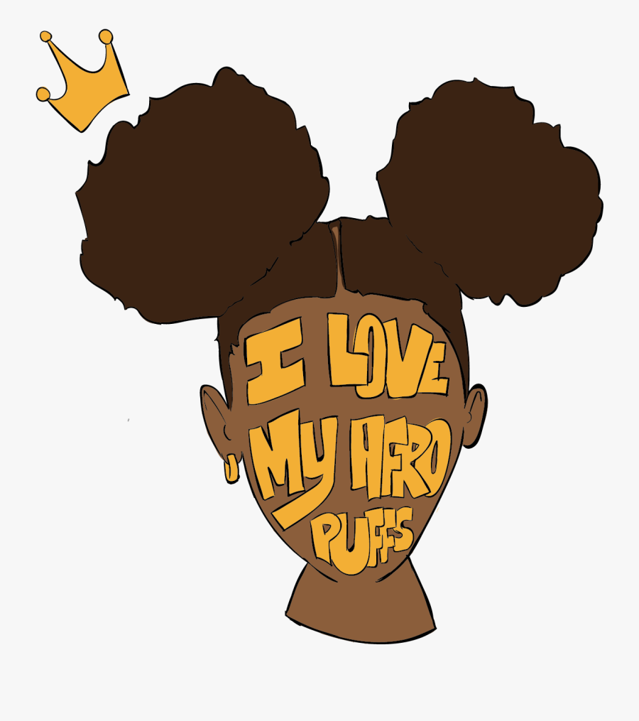 Love My Afro Puffs, Transparent Clipart