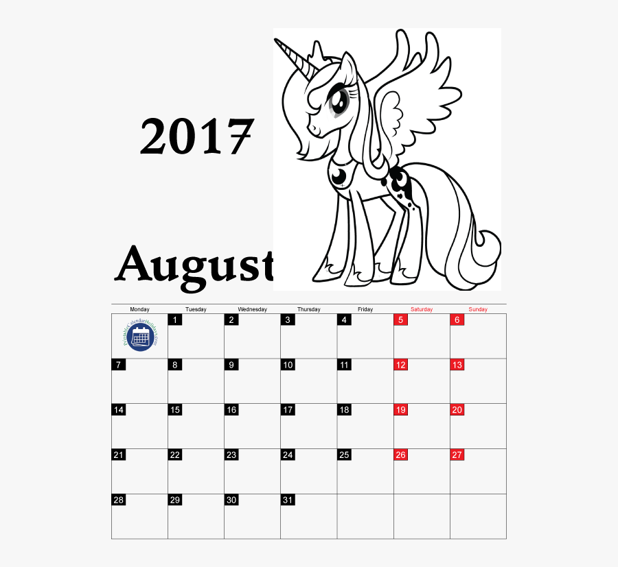Coloring Pages Calendar 2017 For Kids Printable 2017 - Nightmare Moon My Little Pony For Coloring, Transparent Clipart