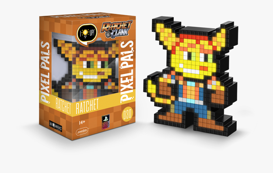 Pdp Pixel Pals Ratchet Clank Ratchet Collectible Pixel - Ratchet Pixel Pals, Transparent Clipart