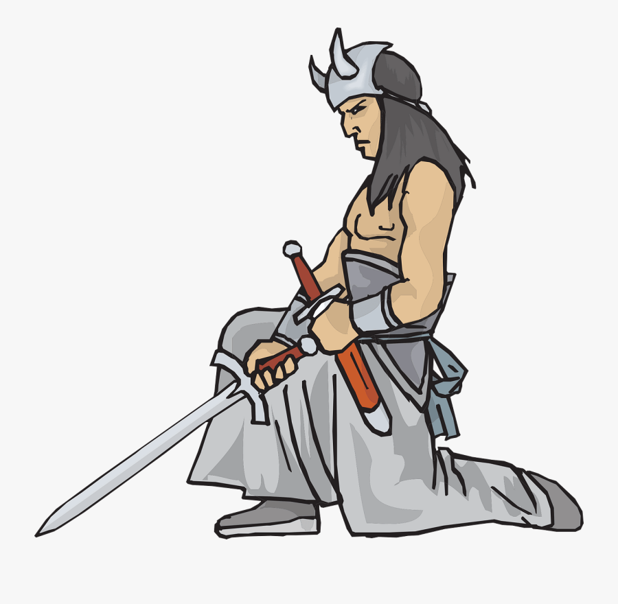 Cartoon Man With Sword, Transparent Clipart