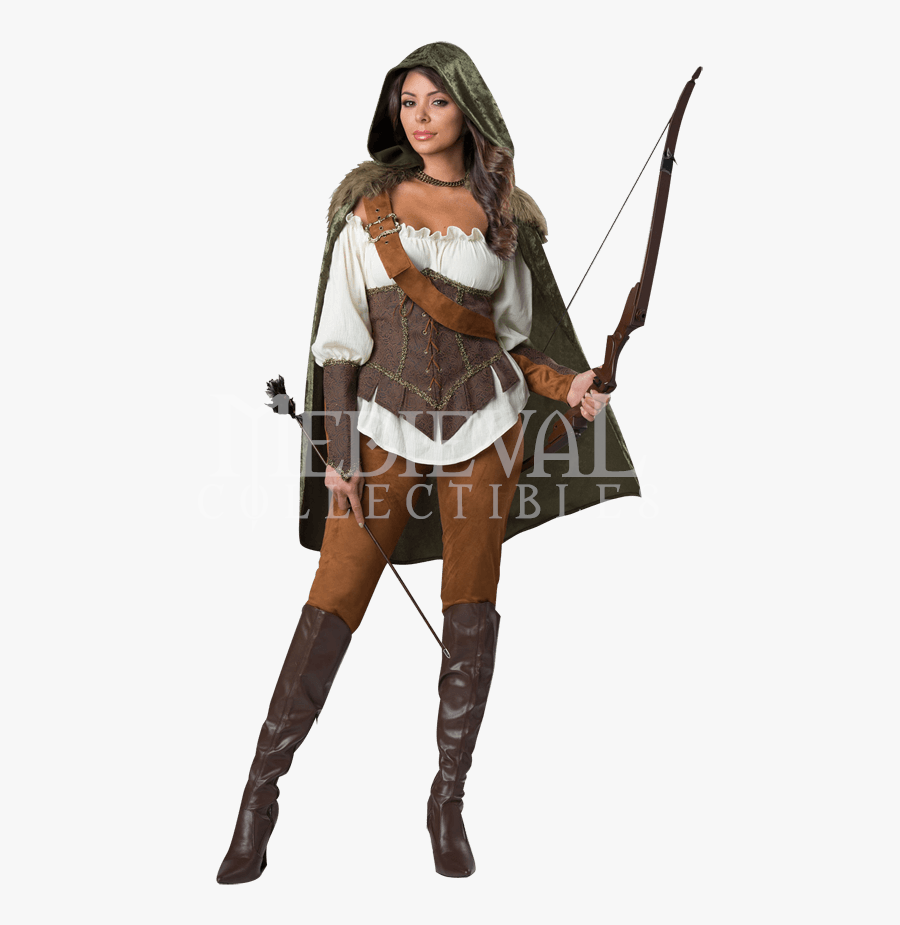 Clip Art Enchanted Forest Huntress Deluxe - Medieval Huntress Costume, Transparent Clipart