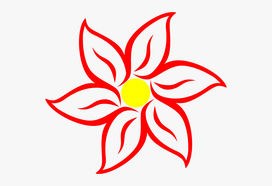 6 Petal Flower Clipart, Transparent Clipart
