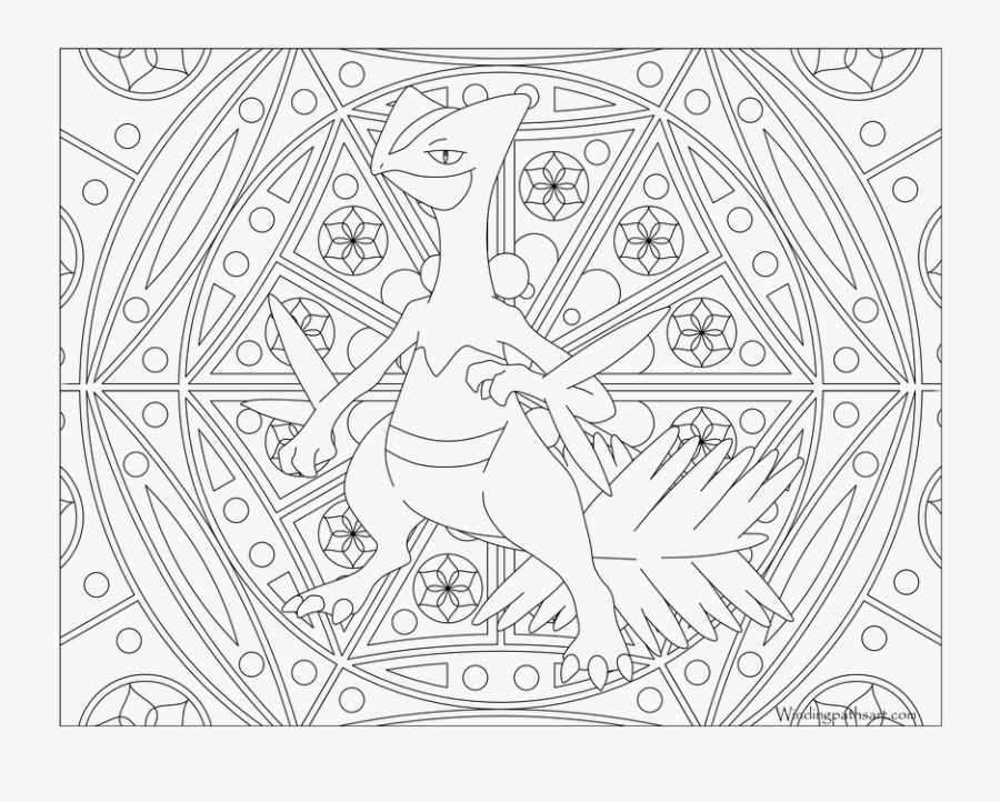 Sceptile Coloring Page - Printable Pokemon Colouring Pages, Transparent Clipart