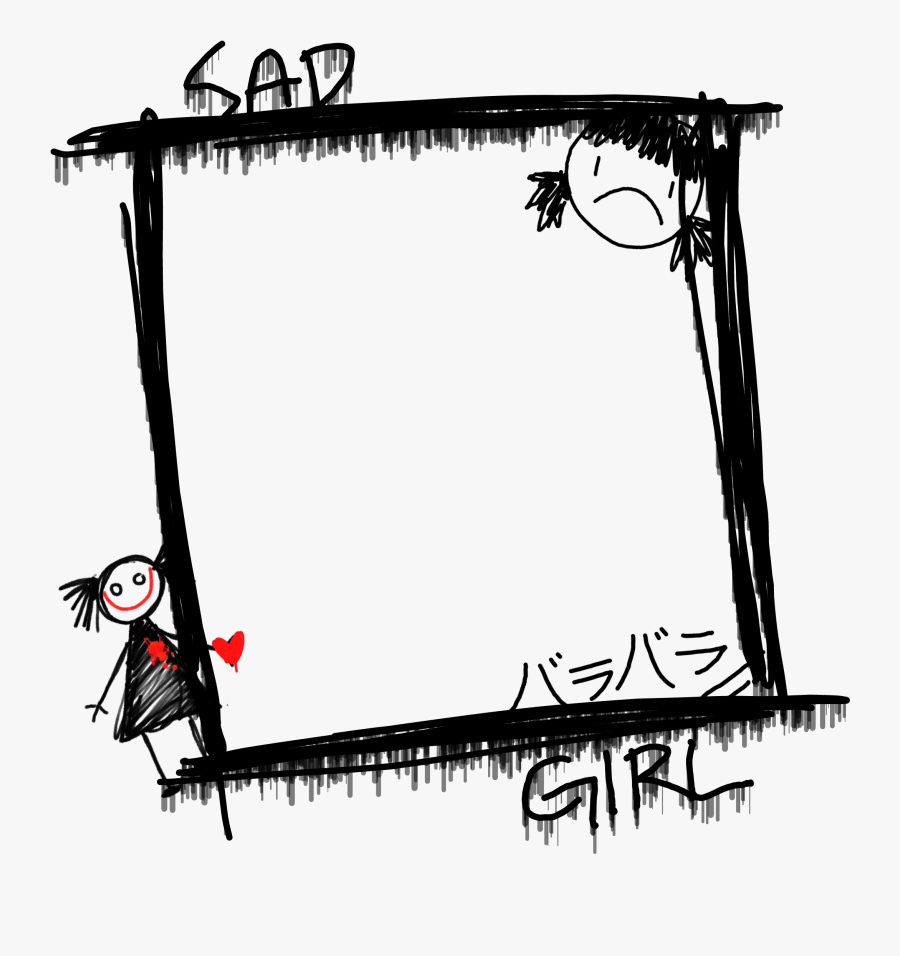 #frame #goth #bnx #scribble #gothic #dark #scary #sad, Transparent Clipart