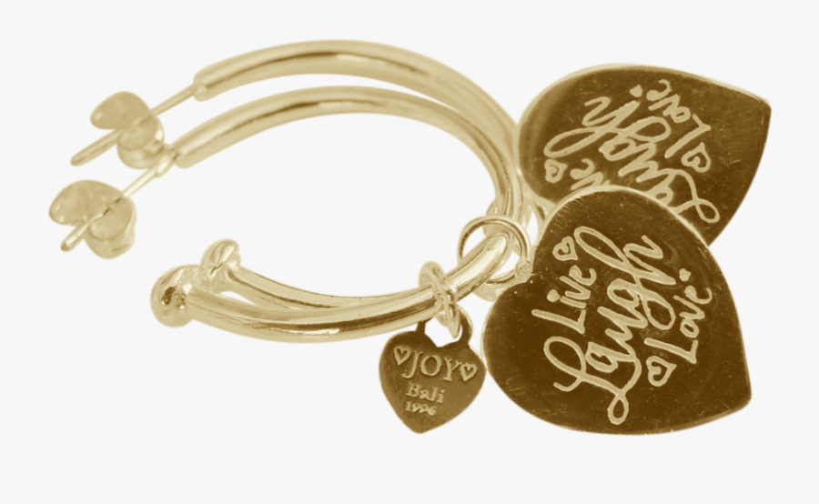 Earring Pipa Live Laugh Love Gold - Bracelet, Transparent Clipart