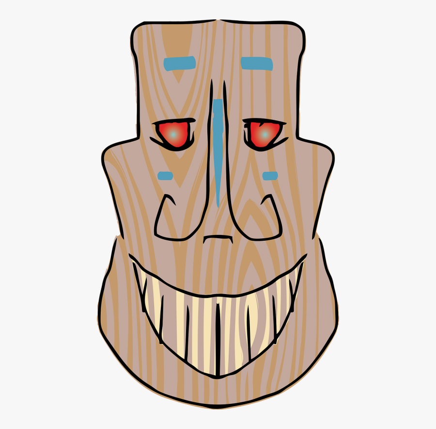 Tiki Mask Smile Clipart , Png Download - Drawing, Transparent Clipart