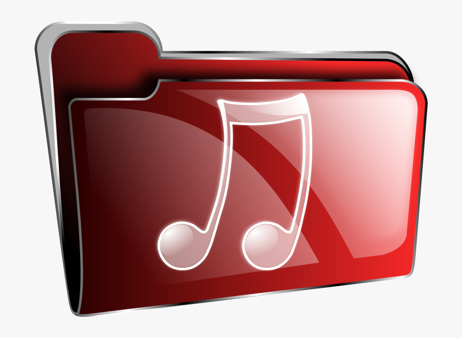 Folder Icon Red Music - Music Folder Icon Png, Transparent Clipart