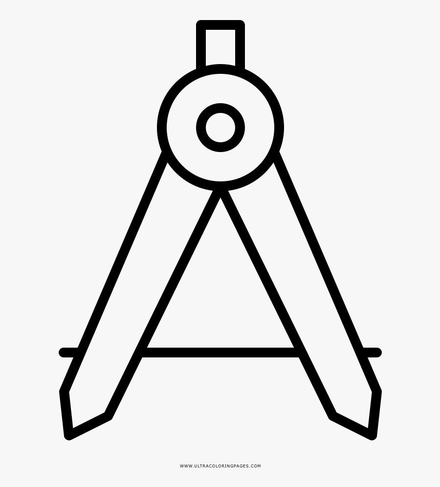 Transparent Drawing Compass Png - Coloring Page Of Drafting Compass, Transparent Clipart