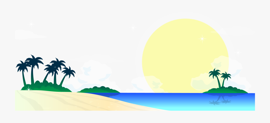 Beach Euclidean Vector Night - Landscape Beach Vector Png, Transparent Clipart