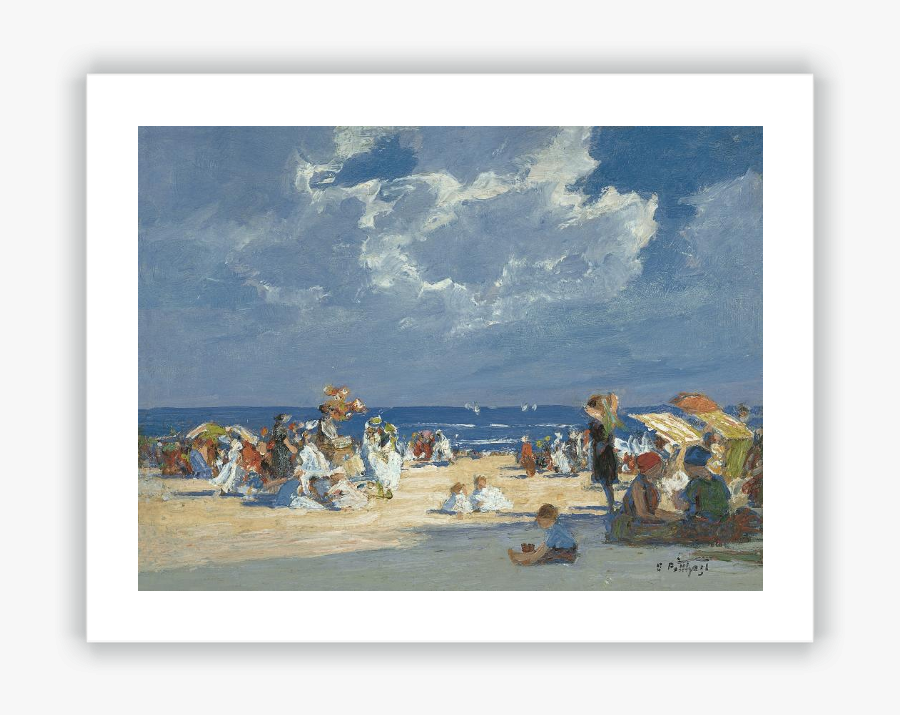 Drawing Beach Scene - Edward Henry Potthast Paintings, Transparent Clipart