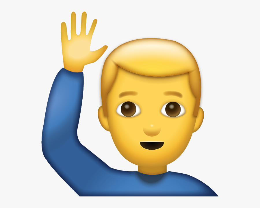 Download Man Saying Iphone - Man Saying Hi Emoji, Transparent Clipart
