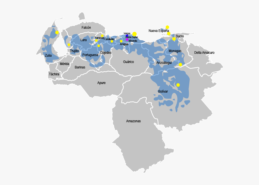 Clip Art Capital City Of Venezuela - Venezuela Vector Map Png, Transparent Clipart