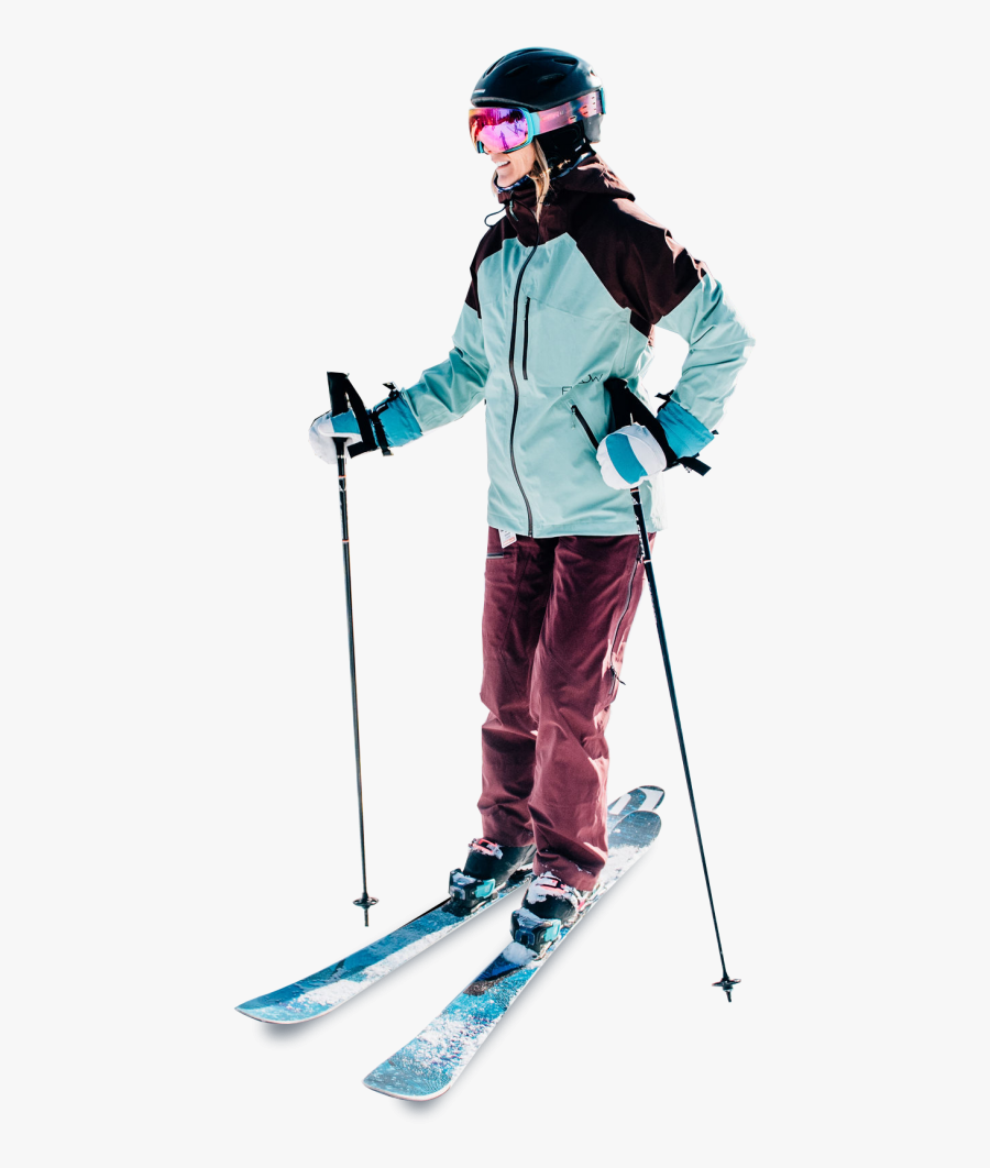 A Woman Skiing - Skier Stops, Transparent Clipart