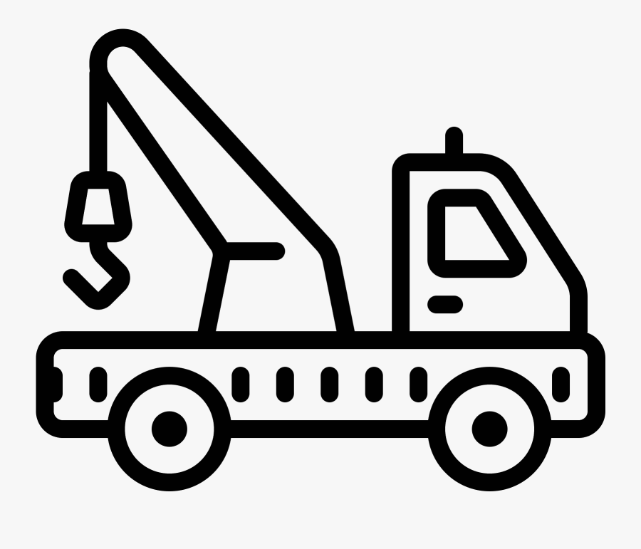 Chain Vector Tow - Tow Truck Clipart Black And White, Transparent Clipart