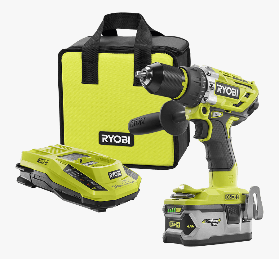 Ryobi Brushless Hammer Drill, Transparent Clipart