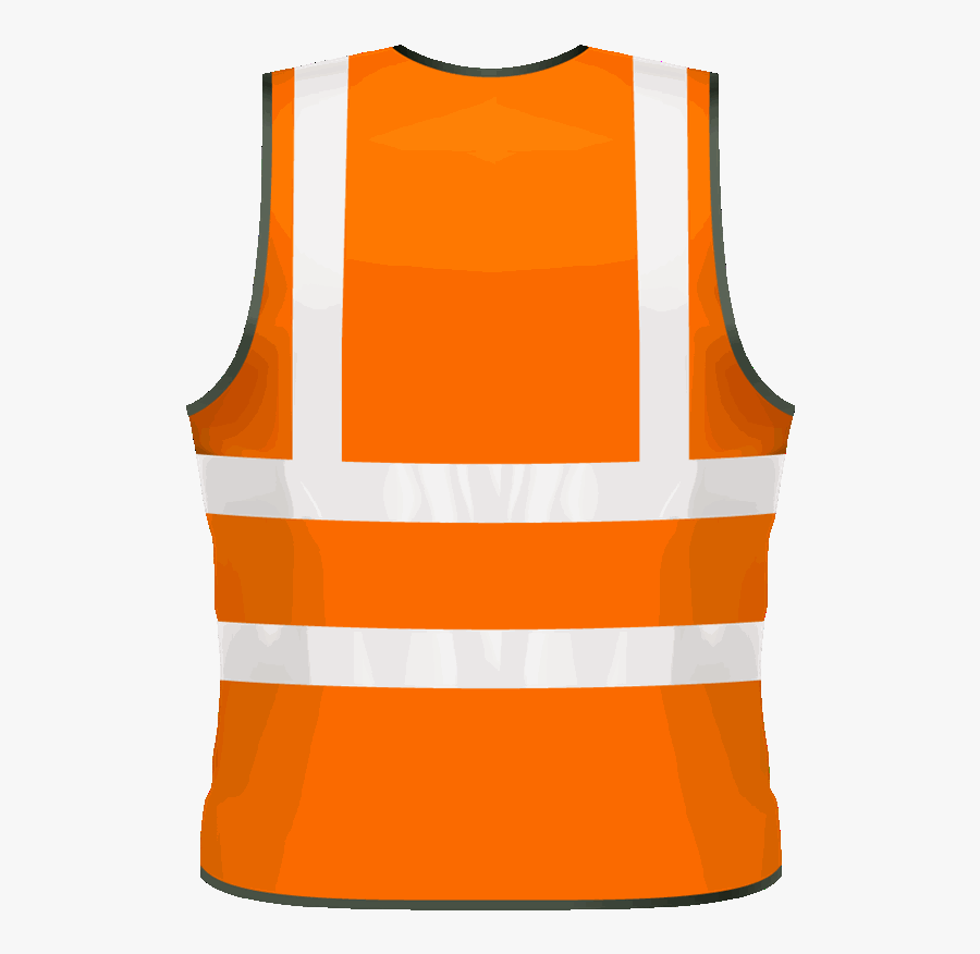 Jacket Clipart Hi Vis - Orange Waistcoat Back, Transparent Clipart
