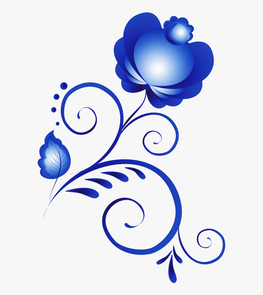 Ornament Blue Flower Png, Transparent Clipart
