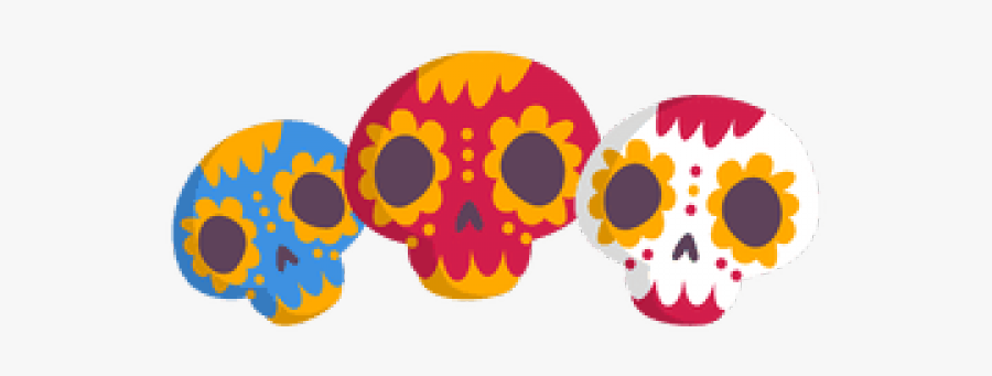 Folk Art Clipart Mexican Flower Border - Mexican Skull Icon Png, Transparent Clipart