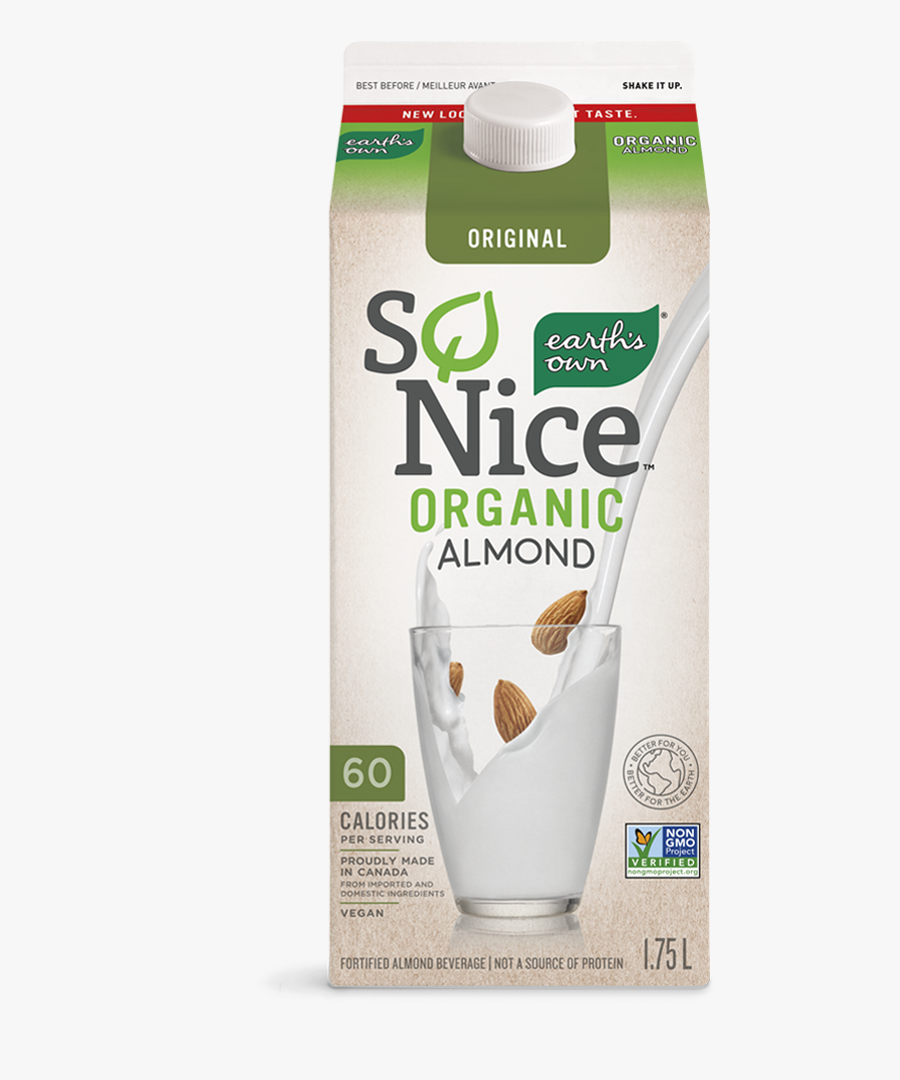 Earths Own Original Organic Almond Milk Plant Based - Whole Grain, Transparent Clipart