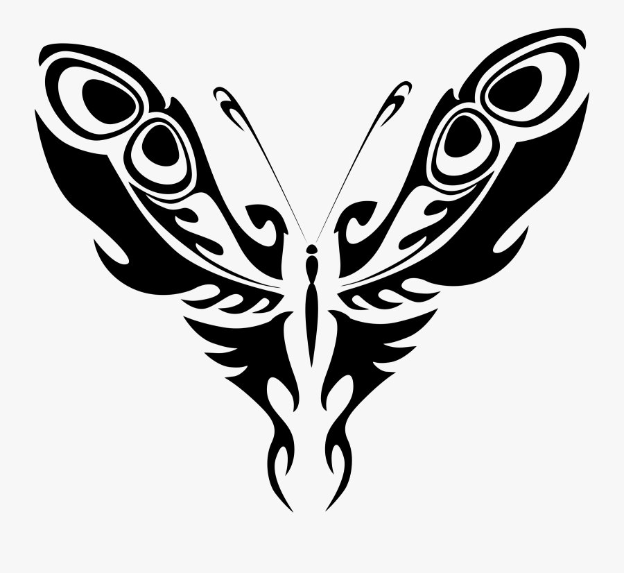 Butterfly Clip White Feather - Tribal Butterfly, Transparent Clipart