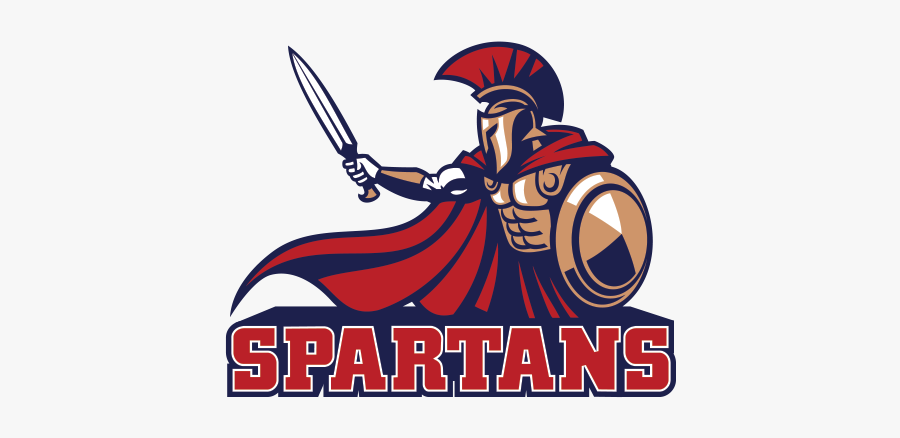 Printed Vinyl Warrior With - Spartan Mascot Logo Spartan, Transparent Clipart