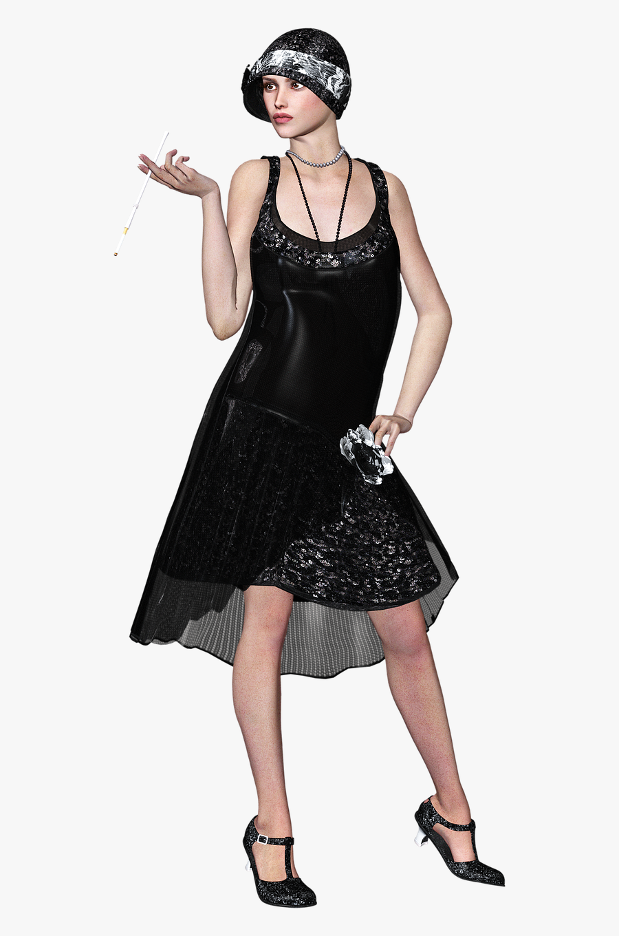 Flapper Girl Cocktail Sophistication Free Photo - Flapper Transparent Background, Transparent Clipart