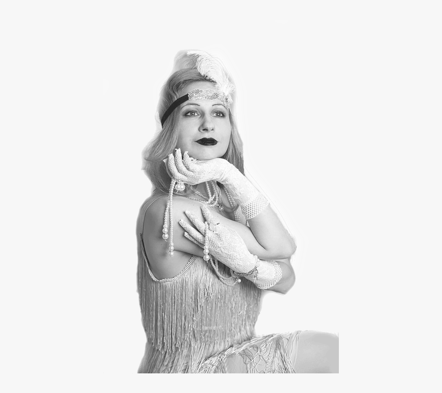 Flapper Makeup And Dress - Girl, Transparent Clipart