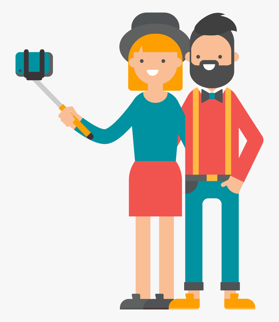 Be The Social Butterfly That You Were Always Meant - Selfie Illustration Png, Transparent Clipart