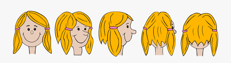 Back Girl Head Clipart - Cartoon, Transparent Clipart
