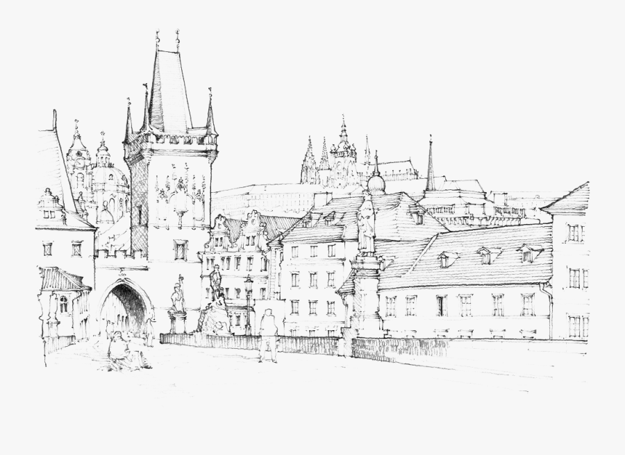 Bridge Drawing Sketch - Desenho De Castelos Medievais, Transparent Clipart