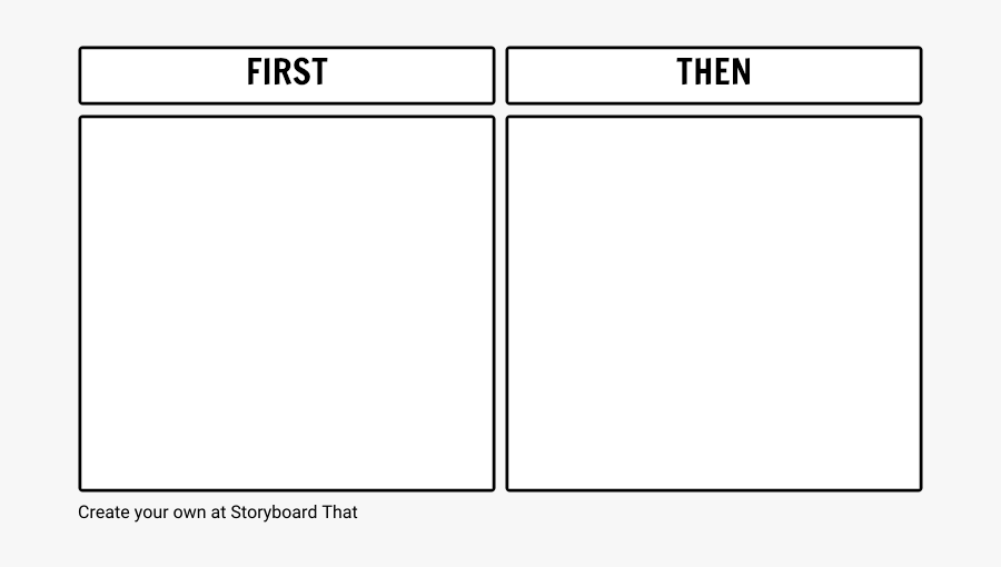 Storyboard Printable - First Then Chart, Transparent Clipart