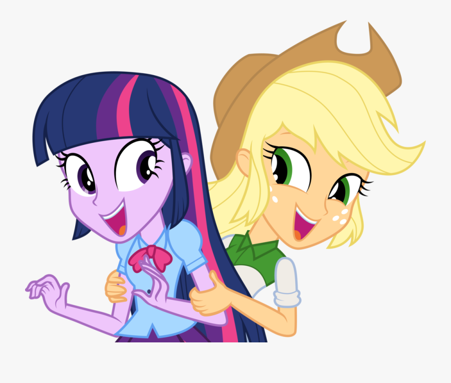 Applejack And Twilight Sparkle By Cloudyglow Applejack - Mlp Eg Applejack And Twilight, Transparent Clipart