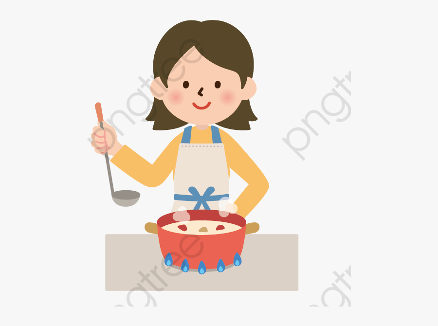 Cartoon Cooking Girl Clipart - รูป ทํา อาหาร การ์ตูน, Transparent Clipart