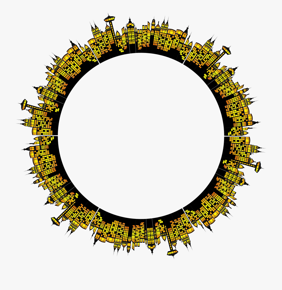 Bright City Radial Clip Arts - City Frame Png, Transparent Clipart